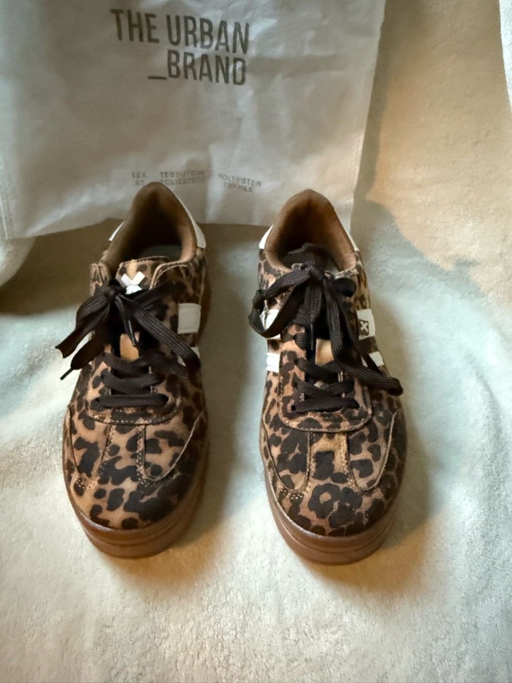 XTI Leopard Print Platform Sneakers in Brown - Picture 2 of 5